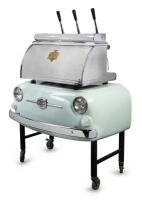 A decorative fiberglass&nbsp;coffee machine table in the form of a Fiat 500, the metal frame construction built to take weight of machine&nbsp;