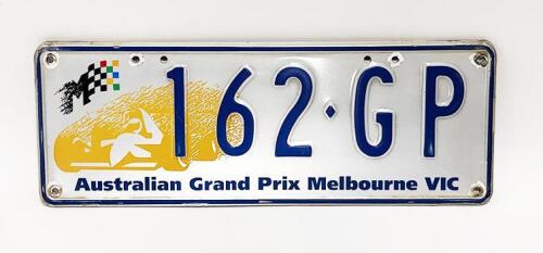 20A · Australian Grand Prix Custom Victorian plates '162 GP', sold with rights to display [Location: Cheltenham, VIC]