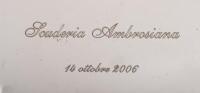 LETTER OPENER AND TRAY: A silver plated letter opener with tray inscribed 'Scuderia Ambrosiana 14 Ottobre 2006' - 2