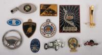BADGES: A collection of automotive miscellaneous badges, key rings, tie pins, lapel pins etc