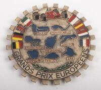 FORMULA ONE: A Formula One 'Grands&nbsp;Prix Europeens'&nbsp;car decorative badge, circa 1960s