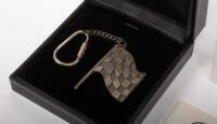 CHEQUERED FLAG KEY RING: A Makers Mark, sterling silver,&nbsp;chequered flag key ring by Peter Gertler, presented in display box with small product information booklet - 2