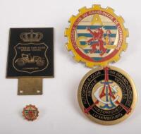 LUXEMBOURG CLUB BADGES: Three club badges and one lapel badge originating from Luxembourg