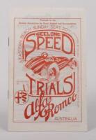 GEELONG SPEED TRIALS: A collection of 14 programs from the Geelong Speed Trail events - 2
