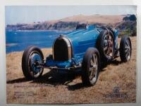 BUGATTI: A CHRISTIE'S 'Important Collectors' Motor Cars, Melbourne Australia,&nbsp;20 June 1990' poster featuring a Bugatti Type 59 in French blue, 76cm wide, 57cm high