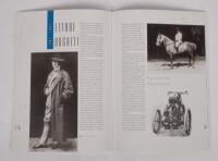 BUGATTI: Two publications relating to Bugatti, a beautifully&nbsp;presented brochure booklet with picture cards and CD, detailing Bugatti model history up to present day and also the Ettore Bugatti International Magazine of Automobiles and Other Art Objects, 2 - 5