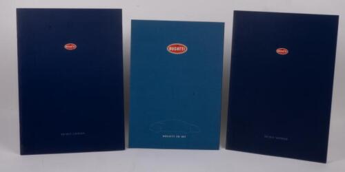 BUGATTI: A collection of Bugatti promotional material, booklets include a press information kit and brochure for the EB 18/3 Chiron and also a booklet for the EB18/4 Veyron