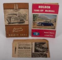 HOLDEN: Two publications relating to early Holden models, a March 1951 Holden FX owners manual and also a circa mid 1950s Holden Tune-Up manual
