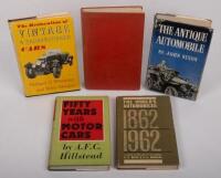 VINTAGE & THOROUGHBRED CARS: Five hardcover books relating to vintage & thoroughbred cars
