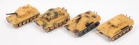 PANTHER CHAR TIGRE TANKS: A group lot of Solido tanks, including JAGDPANTHER, AMX 30T, CHAR TIGRE, PANTHER G, made in France, 4 pieces in total, all loose&nbsp;