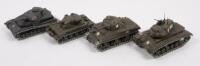 CHAR BLINDE AMX SHERMAN TANKS: A group lot of Solido&nbsp;tank models, including SHERMAN, AMX 13T, PZ IV, CHAR BLINDE "GENERAL PATTEN", made in France, four pieces in total&nbsp;