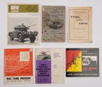 TANK RAC CENTURION: A group lot of tank reading material, including RAC training 1951, tanks against Japan 1955 reprint, AFV ferrets and fox, plus more