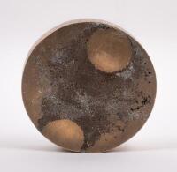 PAPERWEIGHT: A solid brass 'EB' paperweight, 10cm diameter - 3