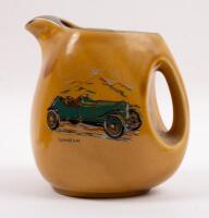 POTTERY SET: A six piece pottery set with Veteran & Vintage cars such as Bugatti, Alfa Romeo and Sunbeam displayed on each item - 4