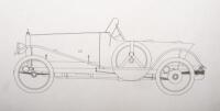 BUGATTI POSTERS: Two large posters with illustrations showing Bugatti side profiles - 2