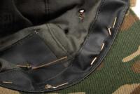USSR: A Soviet Military styled hat with patches either side of the hat and various pins. - 4