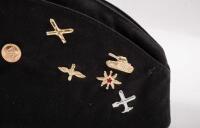 USSR: A Soviet Military styled Garrison hat, Black. Fitted with various Soviet era pins. - 2