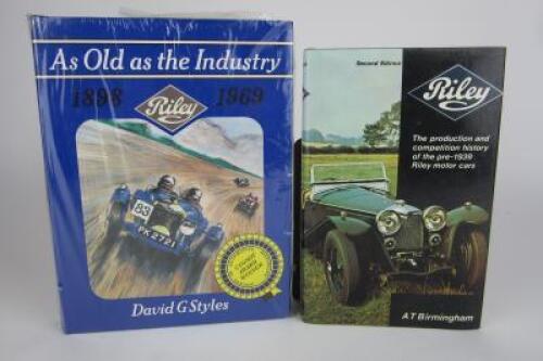 RILEY: Two hardcover books detailing the history of Riley motor cars.