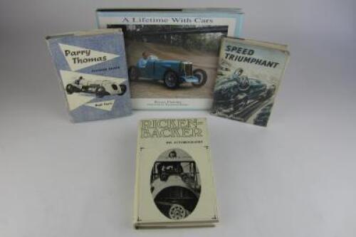 MOTOR RACING: Four hardcover books covering motor racing. One with Rivers Fletcher signature.