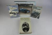 MOTOR RACING: Four hardcover books covering motor racing. One with Rivers Fletcher signature.