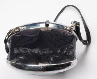A decorative lined ladies handbag constructed from two Mercedes-Benz hubcaps, 25cm diameter, by automotive artist Terry Lawrie - 3