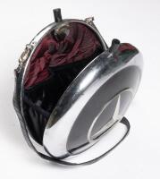 A decorative lined ladies handbag constructed from two Mercedes-Benz hubcaps, 25cm diameter, by automotive artist Terry Lawrie - 4