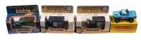 MATCHBOX: Four Matchbox models&nbsp;including&nbsp;two Model T Fords, MB-38 Model A Van and a Mountain Man Pick Up, within&nbsp;original box