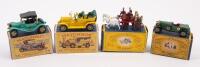 MATCHBOX: Four Matchbox models&nbsp;including Maxwell Roadster, Shand Mason Horse Drawn Fire Engine, 1929 Le Mans Bentley and a 1904 Spyke