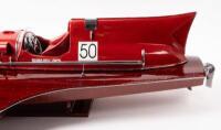 TIMOSSI FERRARI: A large detailed model of the 1951 Timossi-Ferrari racing hydroplane Arno XI on stand, 21cm high, 91cm long - 5