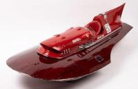 TIMOSSI FERRARI: A large detailed model of the 1951 Timossi-Ferrari racing hydroplane Arno XI on stand, 21cm high, 91cm long - 9