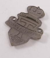 CARROZZERIA TOURING MILANO: A pair of Carrozzeria touring Milano enamel badges, excellent quality older reproduction badges using the company's 1930s logo, from Italian Automobile Coachbuilder used on Alfa Romeo, Maserati, Isotta Fraschini - 2