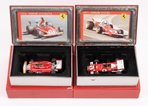 312 B2/312 B3 F1: Two 1:43 Scale IXO Ferrari models including a 1971 312 B2 F1 and a 1974 312 B3 F1