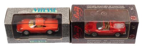 FERRARI DINO: Two 1:43 scale Bang/Vitesse models including a Ferrari Dino 246 GTS and a Ferrari Dino 1968