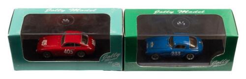 500 MONDIAL BERLINETTE, 340 AMERICA: Two 1:43 scale Jolly models including a Ferrari 500 Mondial Berlinette Tour De France 1954 Dustartiz-Fayen and a Ferrari 340 America Berlinetta Vignale Mille Miglia 1951 Villoresi-Cassani
