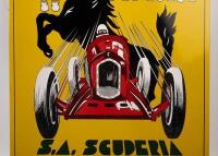 SCUDERIA FERRARI: A high quality enamel sign featuring artwork from the 1933 Scuderia Ferrari Year Book 'Il Quarto Anno Di Corse'&nbsp; - 3