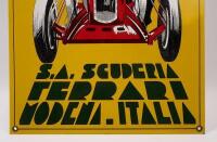 SCUDERIA FERRARI: A high quality enamel sign featuring artwork from the 1933 Scuderia Ferrari Year Book 'Il Quarto Anno Di Corse'&nbsp; - 4