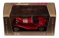ALFA ROMEO 2300 1932: An Alfa Romeo 2300, the number 106 race car as driven in the 1932 Mille Miglia, 1:43rd scale, manufactured by Brumm, product number r78, made in Italy