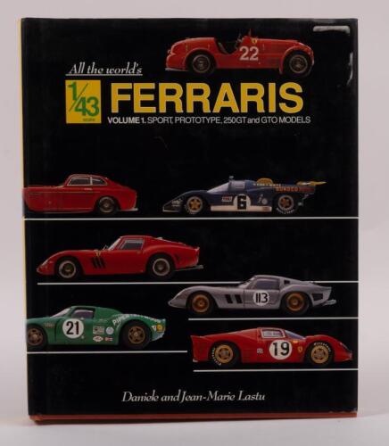 1:43 SCALE FERRARIS: A hardcover edition of 'All the world's 1/43 Scale Ferraris - Volume 1.' by Daniele and Jean Marie, includes colour imagery of models and descriptions. Published c1992.