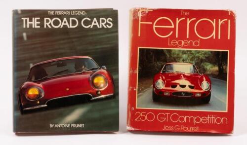 FERRARI: Two hardcover books relating to Ferrari, includes 'The Ferrari Legend - The Road Cars' by Antione Prunet, published 1980 and 'The Ferrari Legend - 250 GT Competition' by Jess G Pourret, published 1977,