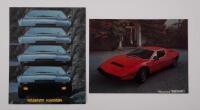 MASERATI: Two sales brochures relating to Maserati, includes a Maserati Khamsin, two page fold out brochure and a one page, double sided brochure for the Maserati Merak/SS model