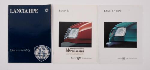 LANCIA BETA HPE: A group of sales brochures featuring the Lancia Beta HPE model, also includes a small jigsaw puzzle depicting same model