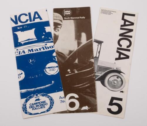 LANCIA: Three Australian Lancia Registers including, the Fifth Biennial Rally (6 October 1979), the Sixth Biennial Rally (7/8/9 March 1981), and the Seventh Biennial Rally (8/9 October 1983)