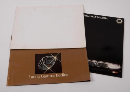 LANCIA GAMMA: A group of three sales brochures featuring the Lancia Gamma model