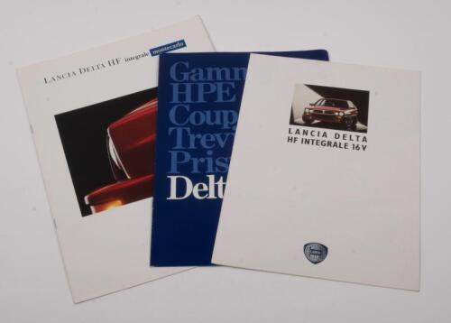 LANCIA DELTA: A group of three sales brochures featuring the Lancia Delta model