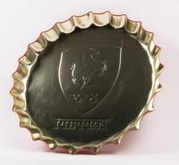 FERRARI: Two modern Ferrari tin signs in bottle cap shape, 40cm wide. - 5