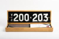 Six digit Victorian heritage enameled plates '200-203', sold with rights to display [Location: Cheltenham, VIC]