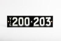 Six digit Victorian heritage enameled plates '200-203', sold with rights to display [Location: Cheltenham, VIC] - 4