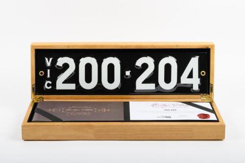 21B · Six digit Victorian heritage enameled plates '200-204', sold with rights to display [Location: Cheltenham, VIC]