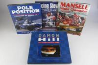 BRITISH RACING: Collection of books covering British motor racing (Hill, Stewart signatures)