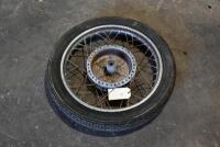 WHEEL: A front wheel, believed Norton, 36-spoke complete with Metzler 3.25-19-inch tyre [Location: Sydney]